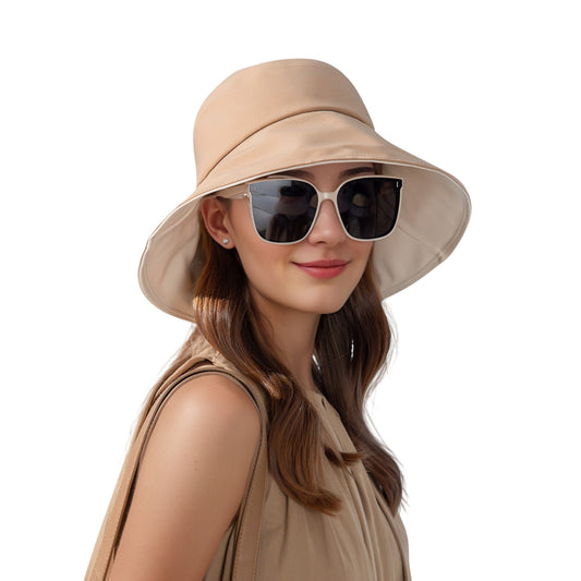 Wide Brim Bucket Hat Back Bow Detail for Sun Protection and Stylish Summer Looks