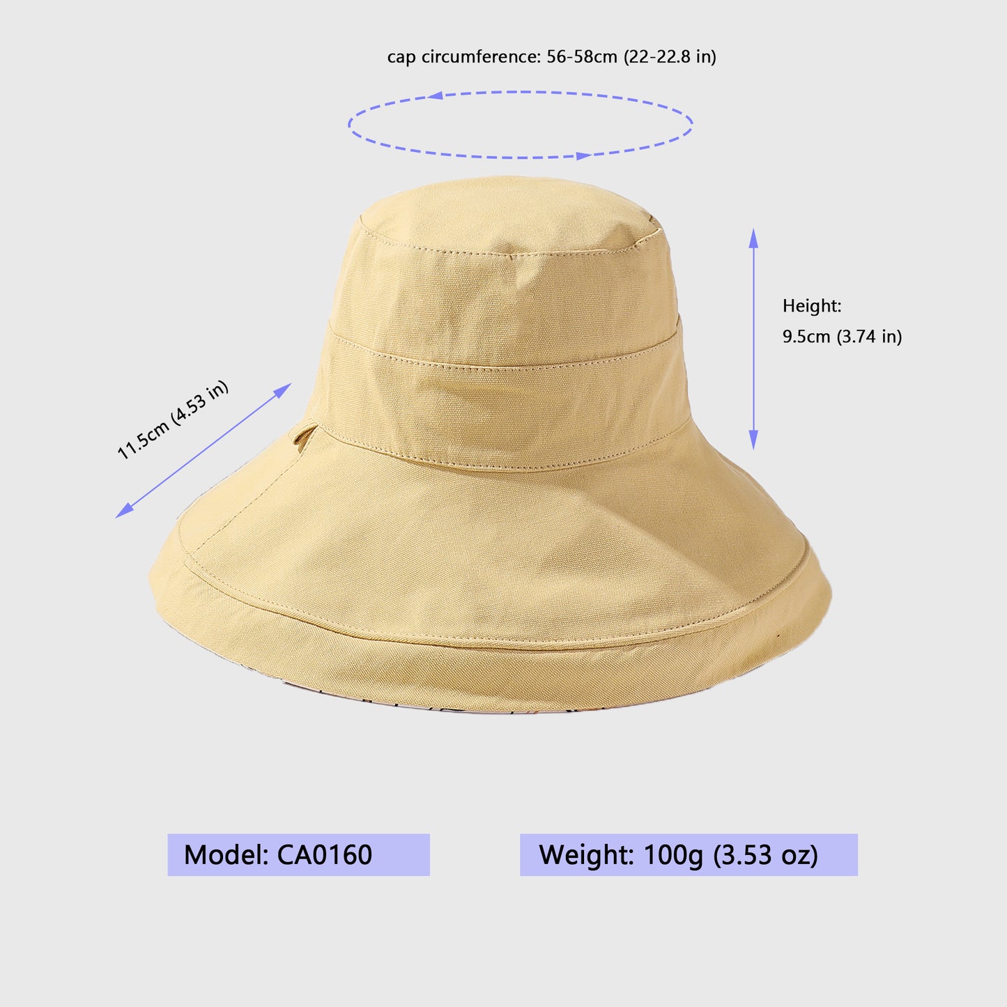 2-in-1 Women's Floral & Solid Double-Sided Bucket Hat for Outdoor