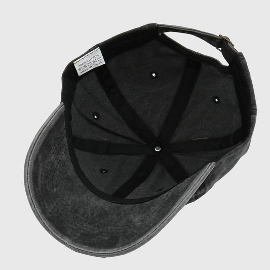 Vintage Washed Baseball Cap with Lemon Embroidery