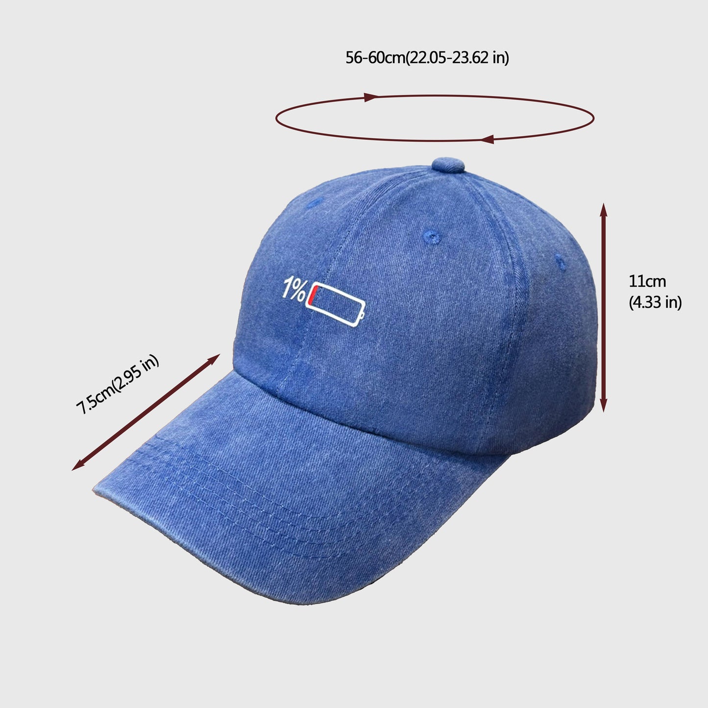Unisex Baseball Cap with Battery Embroidery