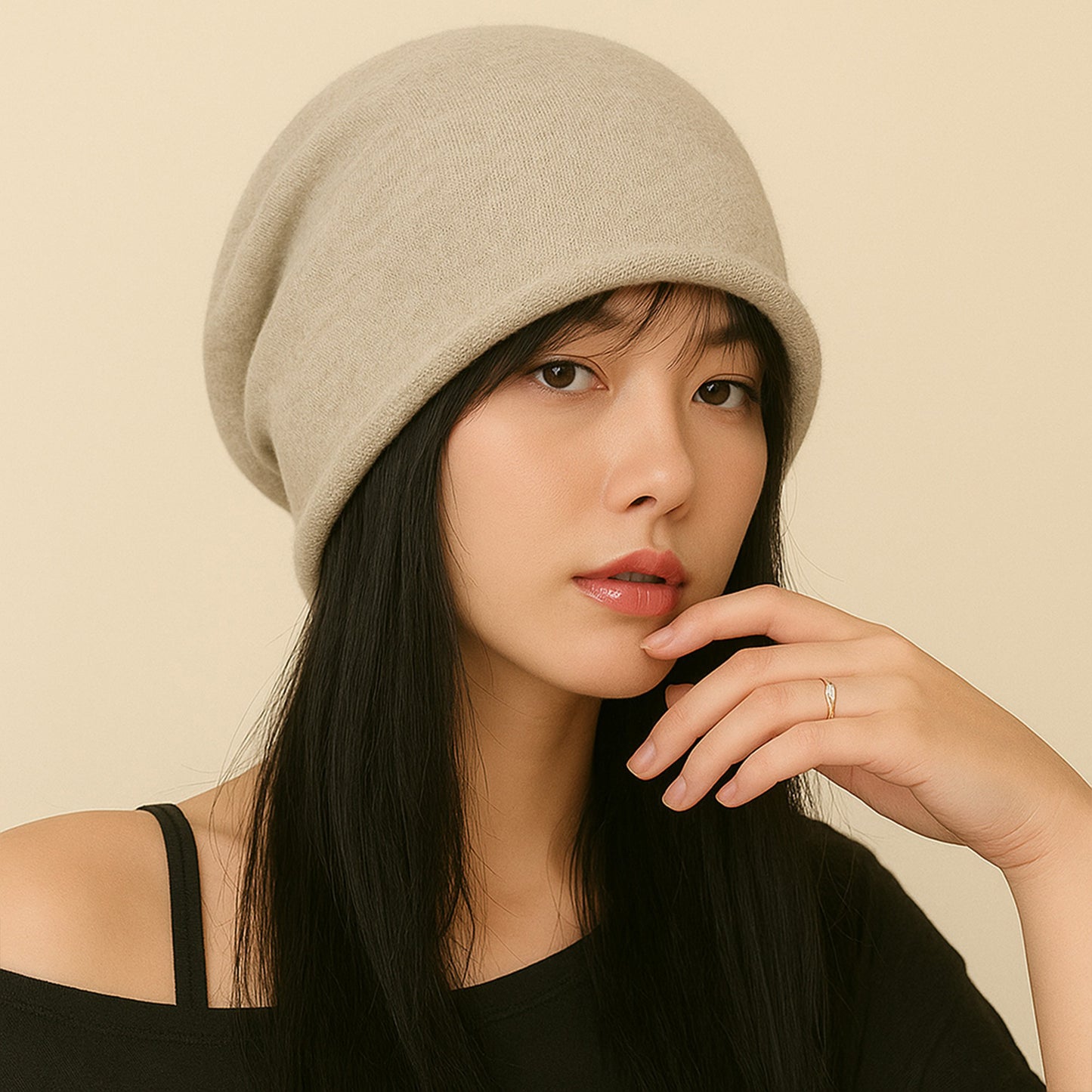 Warm Knit Beanie Soft Stretchy Winter Hat Lightweight Classic Design