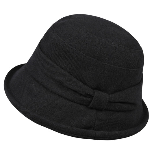 Womens Soft Structured Cloche Hat with Classic Side Band