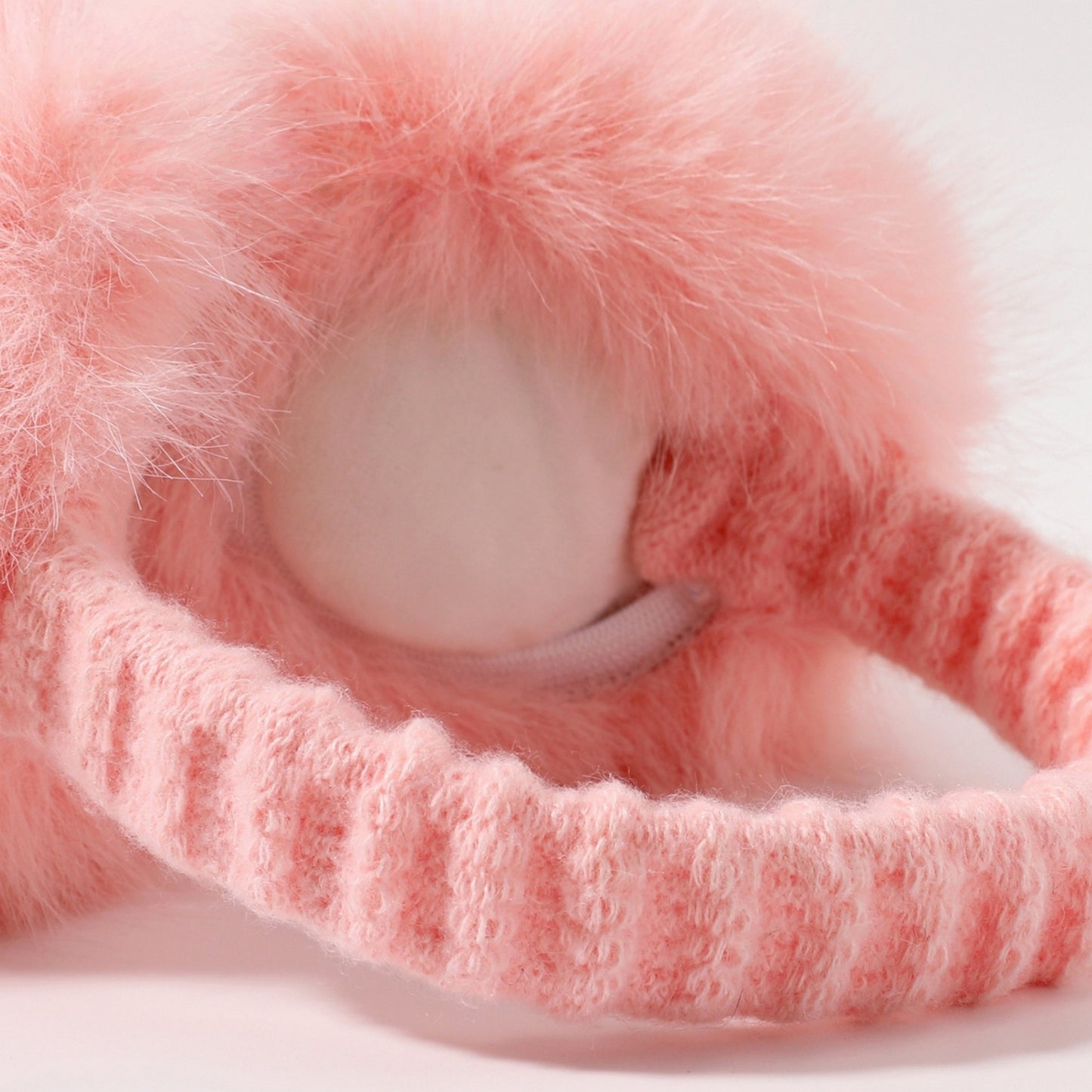Plush Faux Fur Foldable Earmuffs with Elastic Headband and Cushioned Ear Covers