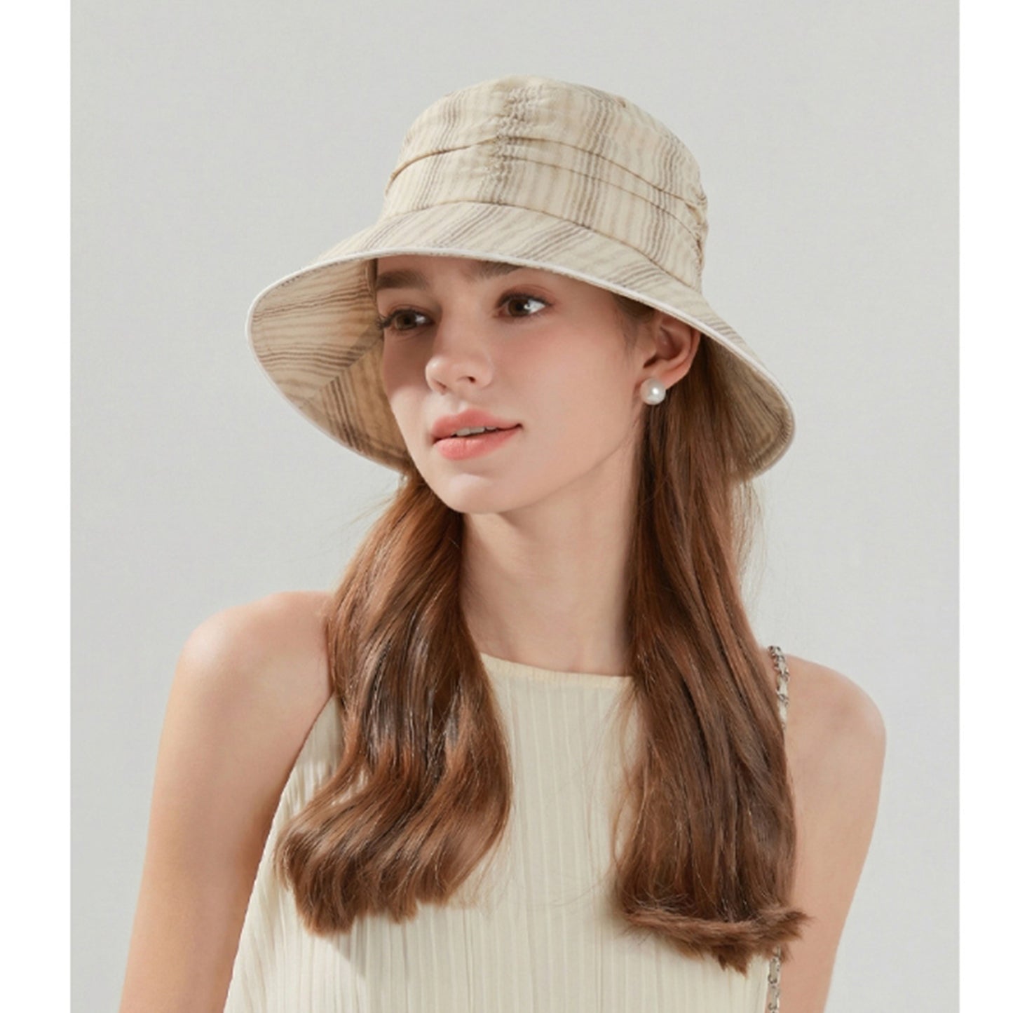 Lightweight Bucket Hat Wide Brim Sun Hat Breathable Mesh Lining Casual Summer Hat