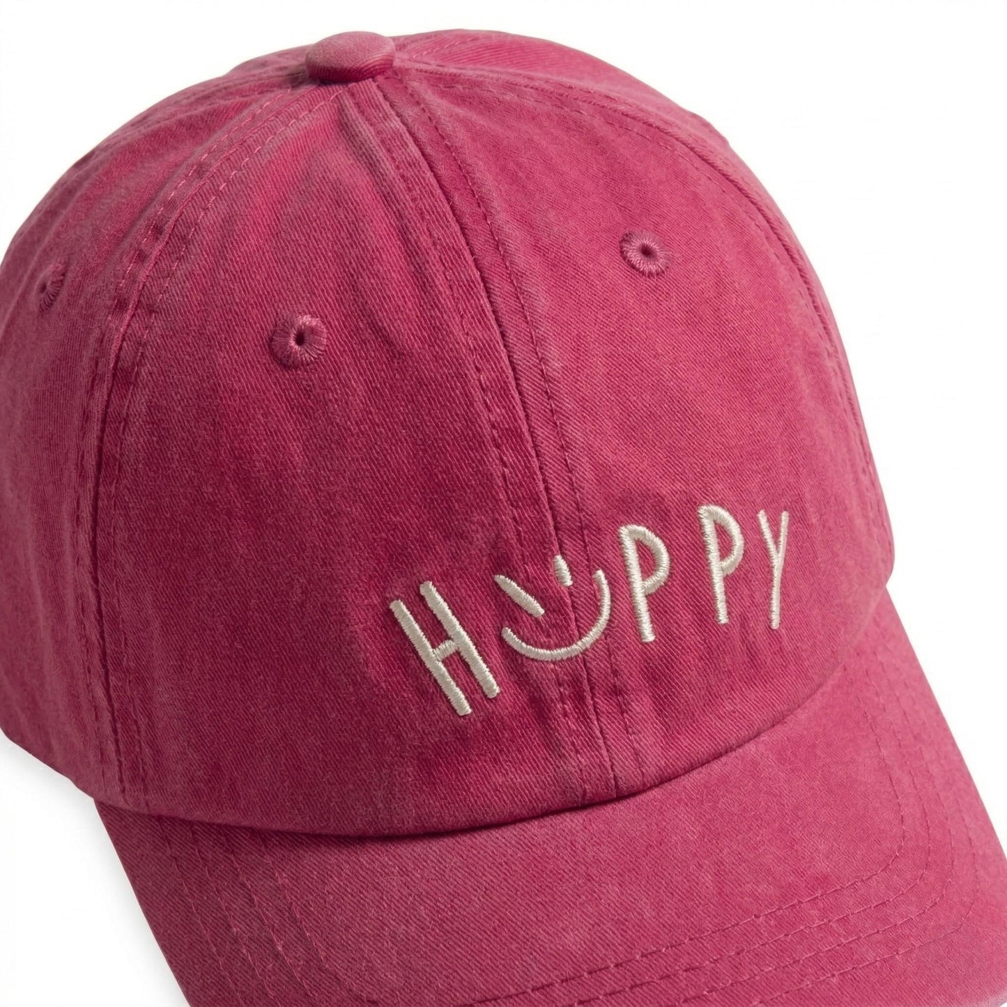 Embroidered Smile Baseball Cap Adjustable Cotton Dad Hat Casual Cute Everyday Hat