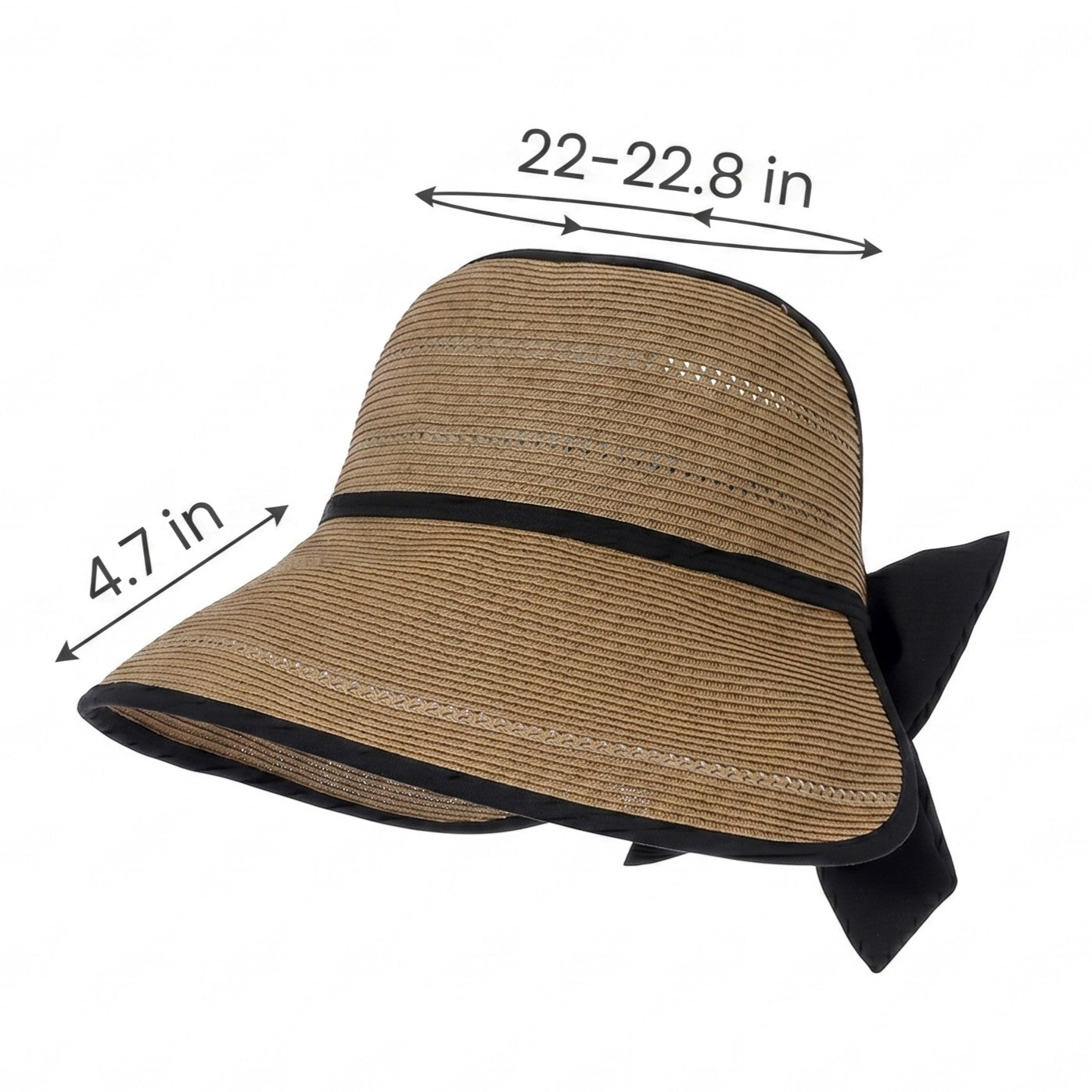 Wide Brim Straw Visor Hat Breathable Foldable Summer Sun Hat Beach Vacation Hat