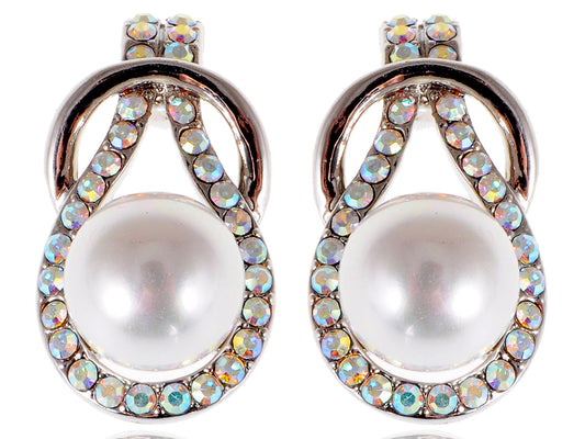 Elements Aurora Boreals Pearl Infinity Loop Earrings