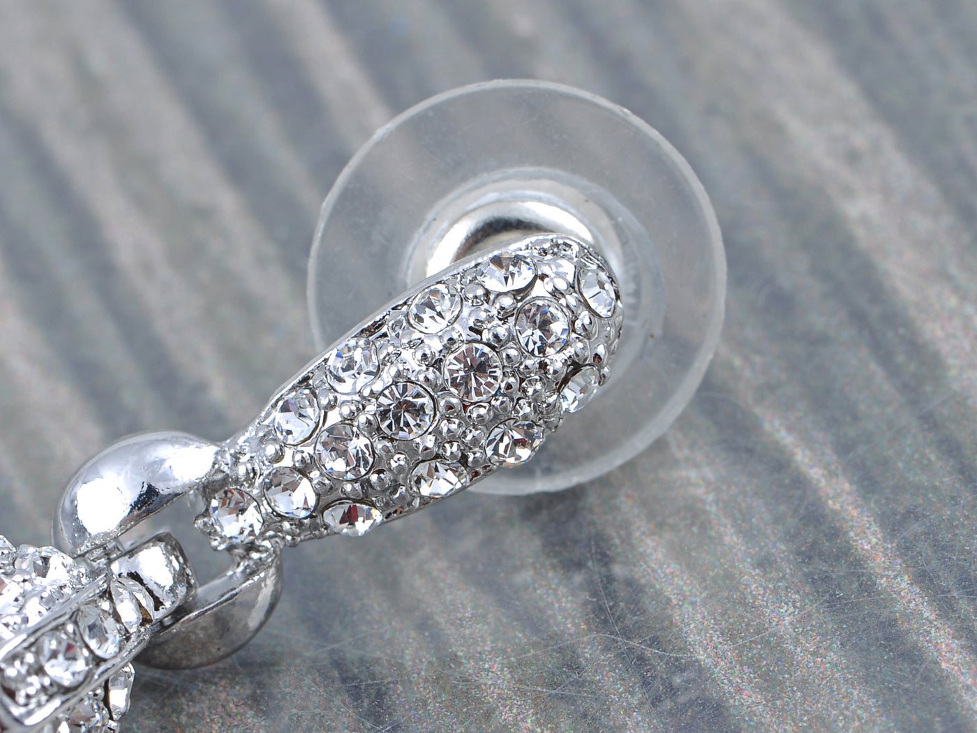 Swarovski Crystal Element Silver Pearl Colored Fish Hook Dangle Earrings