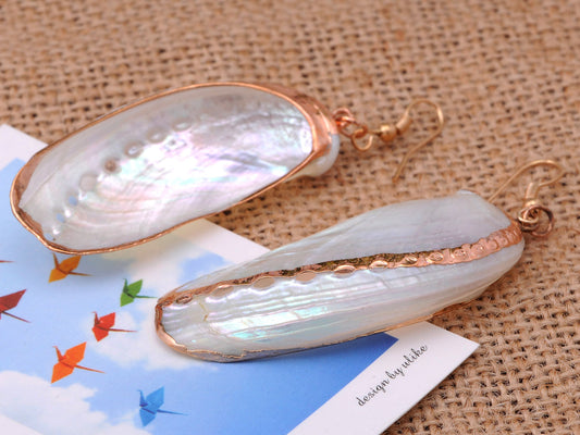 Seashell Half Shells Ocean Inspo Design Drop Earrings
