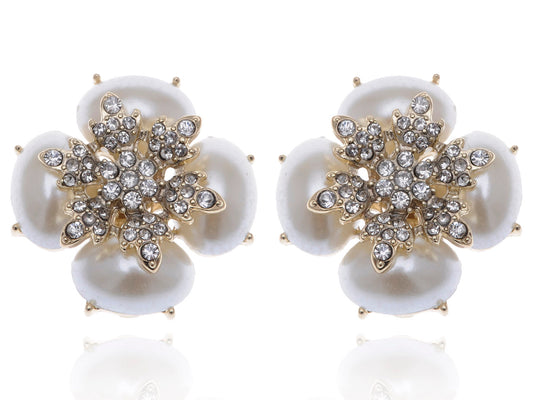Royal Pearl White Accented Earrings
