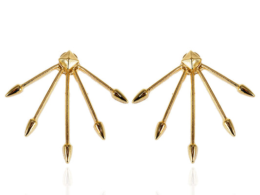 Contemporary Five Joint Uneven Arrow Earrings