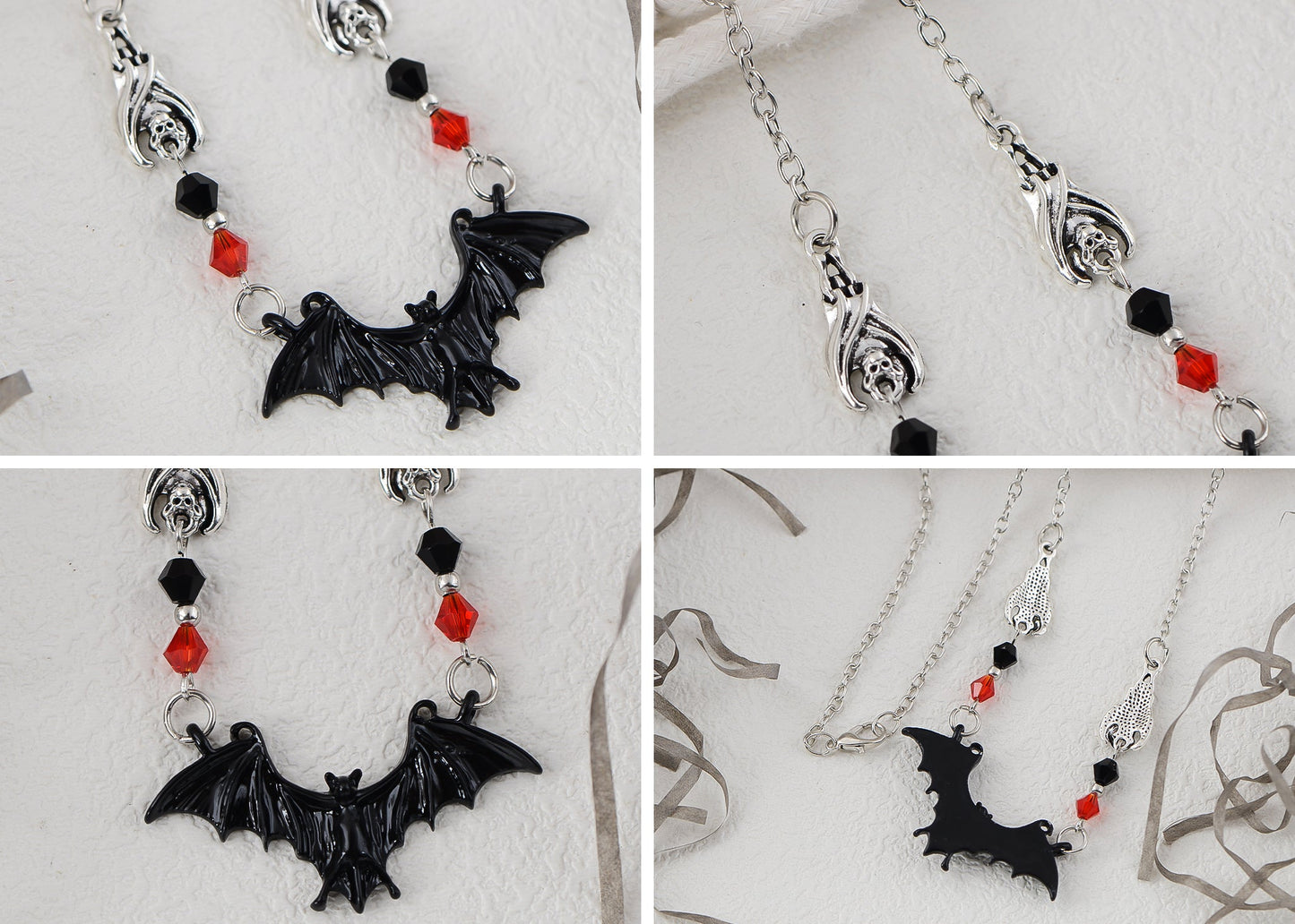 Alilang Halloween Crystal Rhinestones Spider Black Earrings Dangle Drop Witch Earrings Festival Bat Jewelry