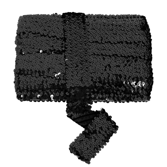 Elastic Sequin Trim, 1.9 Inch 5 Row Flat Glitter Paillette Sequin Ribbon, Bling Fabric DIY Metallic Stretch Sequin Strip, 11 Yards