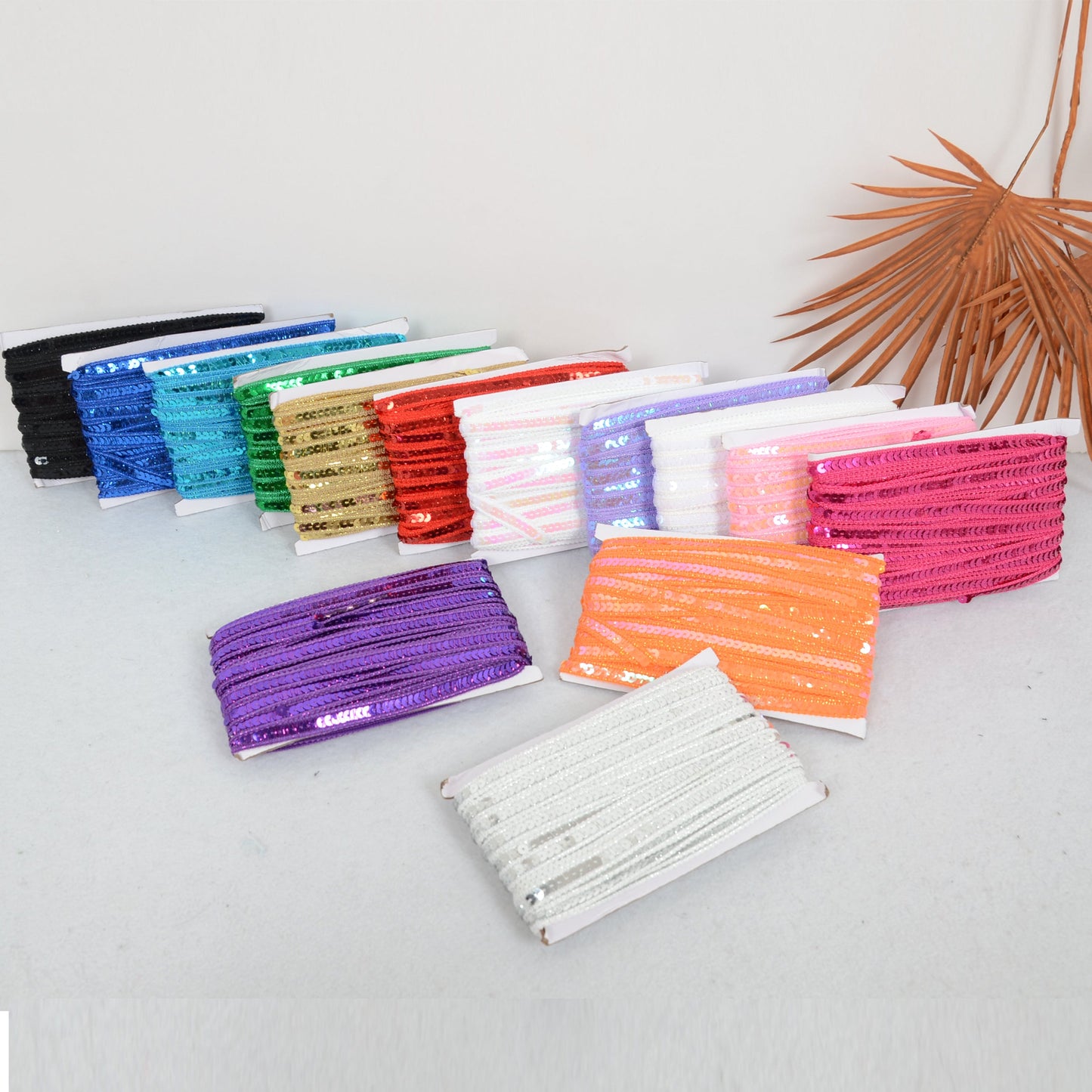 Sequin Trim, 0.5 Inch Flat Glitter Sequin Ribbon, Sparkle Metallic Sequin Strip, Bling Fabric DIY Sewing Embellishment, 27 Yards