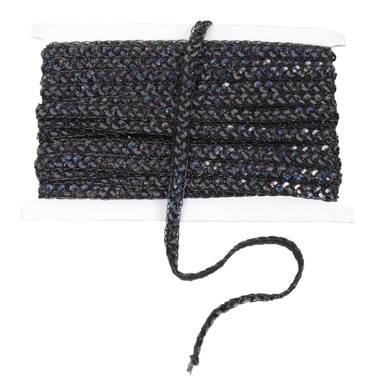 Sequin Braid Cord Trim, 0.4 Inch Glitter Laser Sequin Strip, Sewing Sequin Ribbon for DIY Crafts Party Decorations, 13 Yards