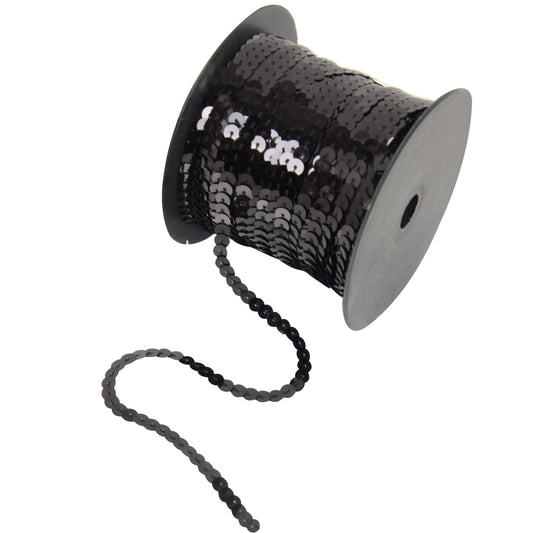 Flat Sequin Strip, 6mm String Metallic Sequin Strand, Paillette Metallic Sequin Trim Sewing DTY Craft Embellishment, 100 Yards