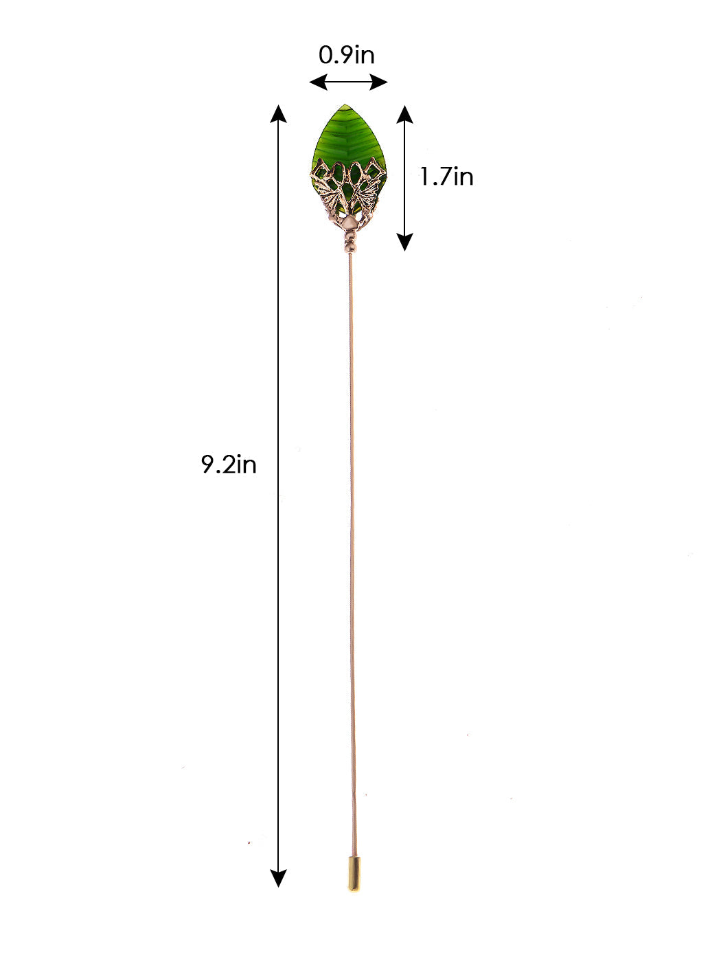 Women's Hat Pin Golden Retro Hollow Out Design Inlaid with Synthetic Emerald stone Stick Pin/Suit Pin for Men/Women