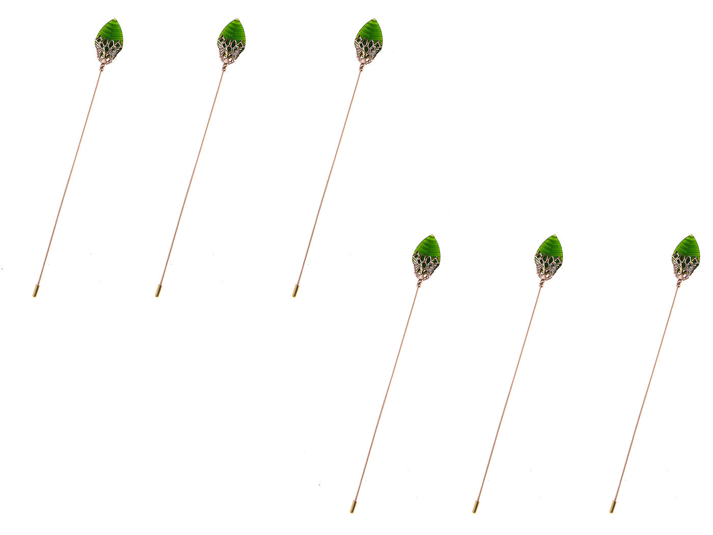 Women's Hat Pin Golden Retro Hollow Out Design Inlaid with Synthetic Emerald stone Stick Pin/Suit Pin for Men/Women