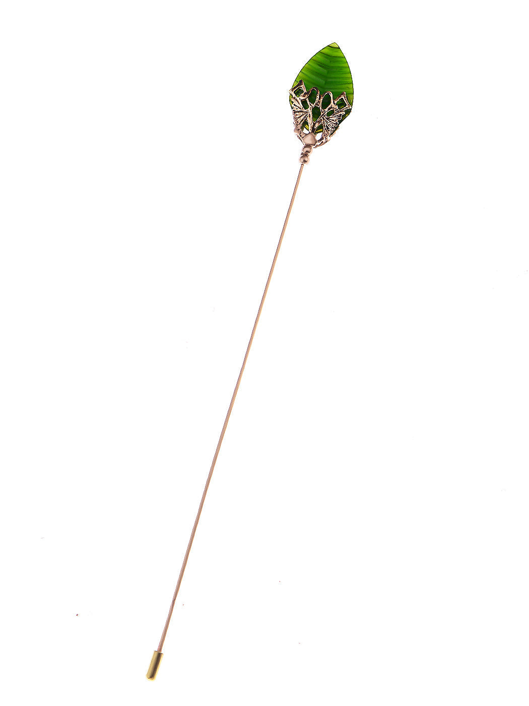 Women's Hat Pin Golden Retro Hollow Out Design Inlaid with Synthetic Emerald stone Stick Pin/Suit Pin for Men/Women
