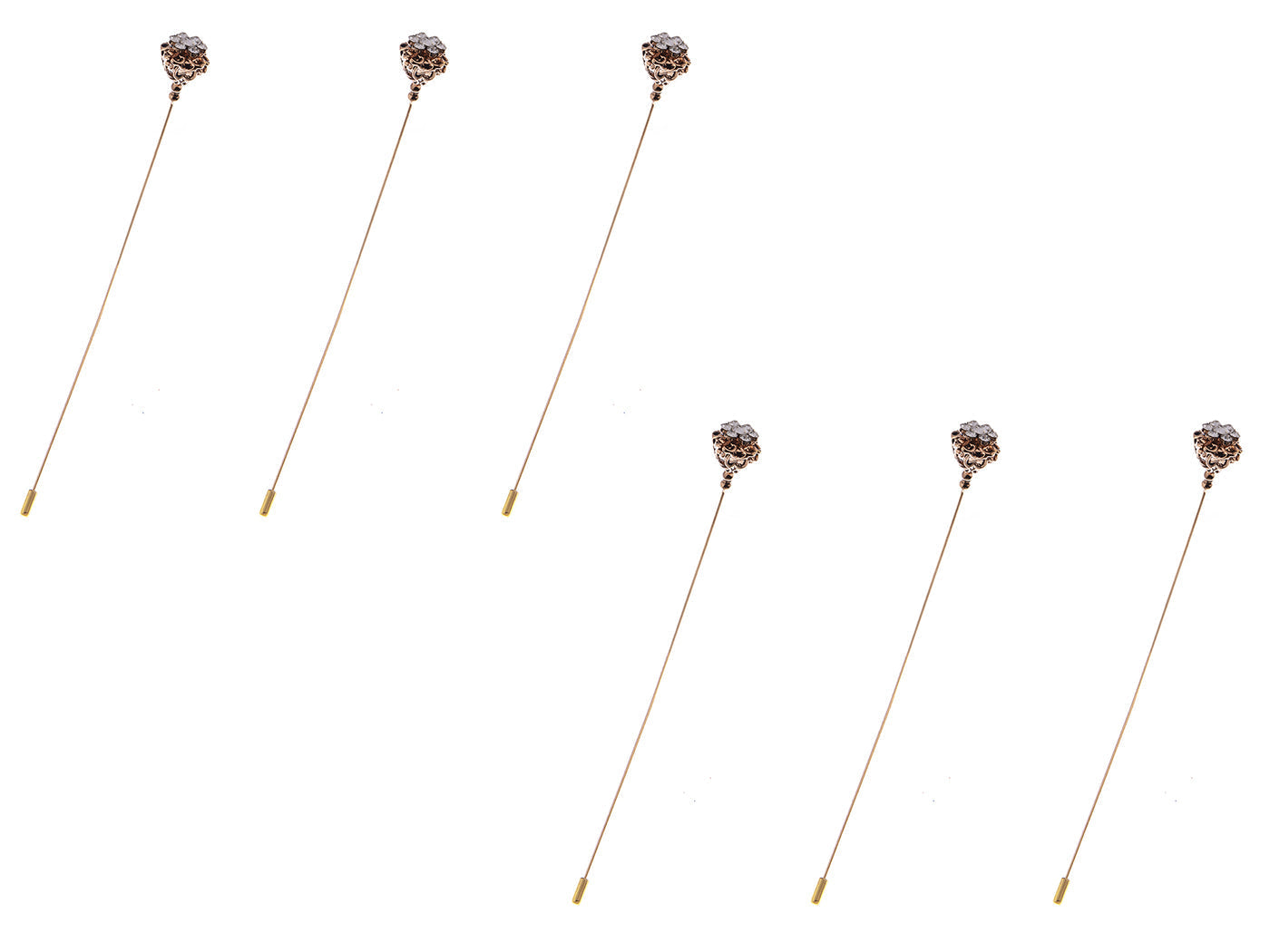 Long Hat Pin Black Retro Hollow Out Design Stick Pin Vintage Style Galvanized Alloy