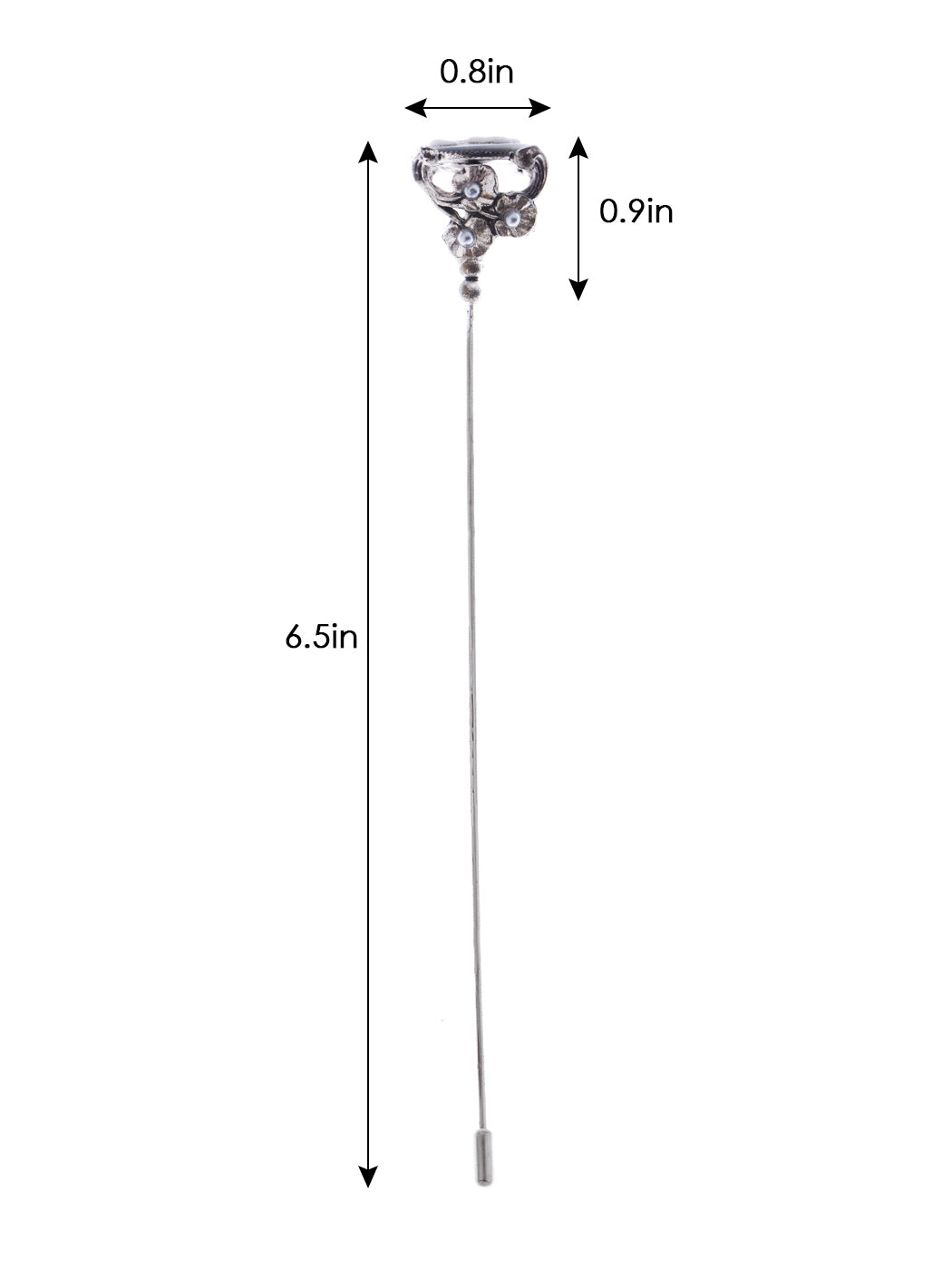 Retro Silver Hat Pin Hollow-out Design Long Stick Pin Vintage Style Fashion Accessories