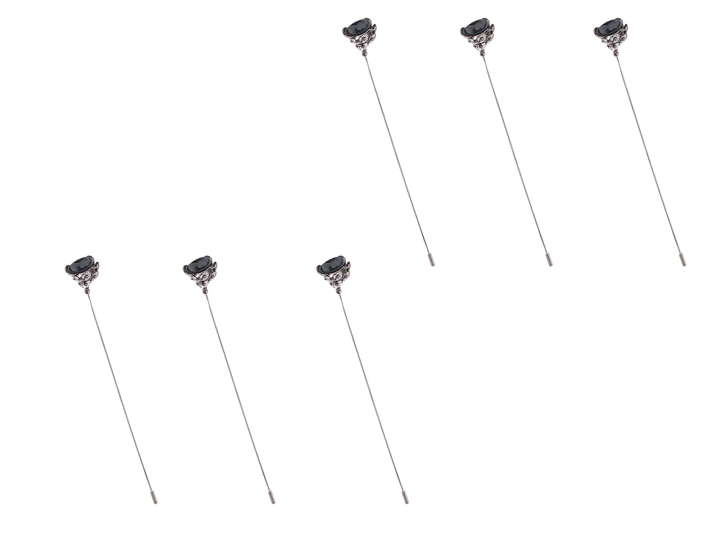 Retro Silver Hat Pin Hollow-out Design Long Stick Pin Vintage Style Fashion Accessories