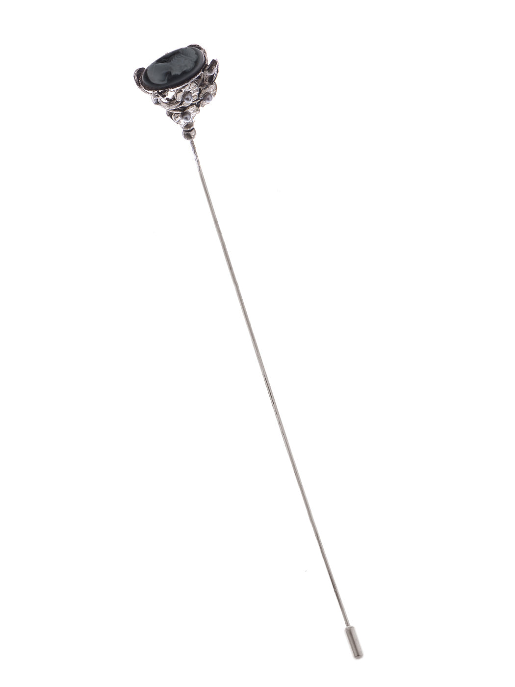 Retro Silver Hat Pin Hollow-out Design Long Stick Pin Vintage Style Fashion Accessories
