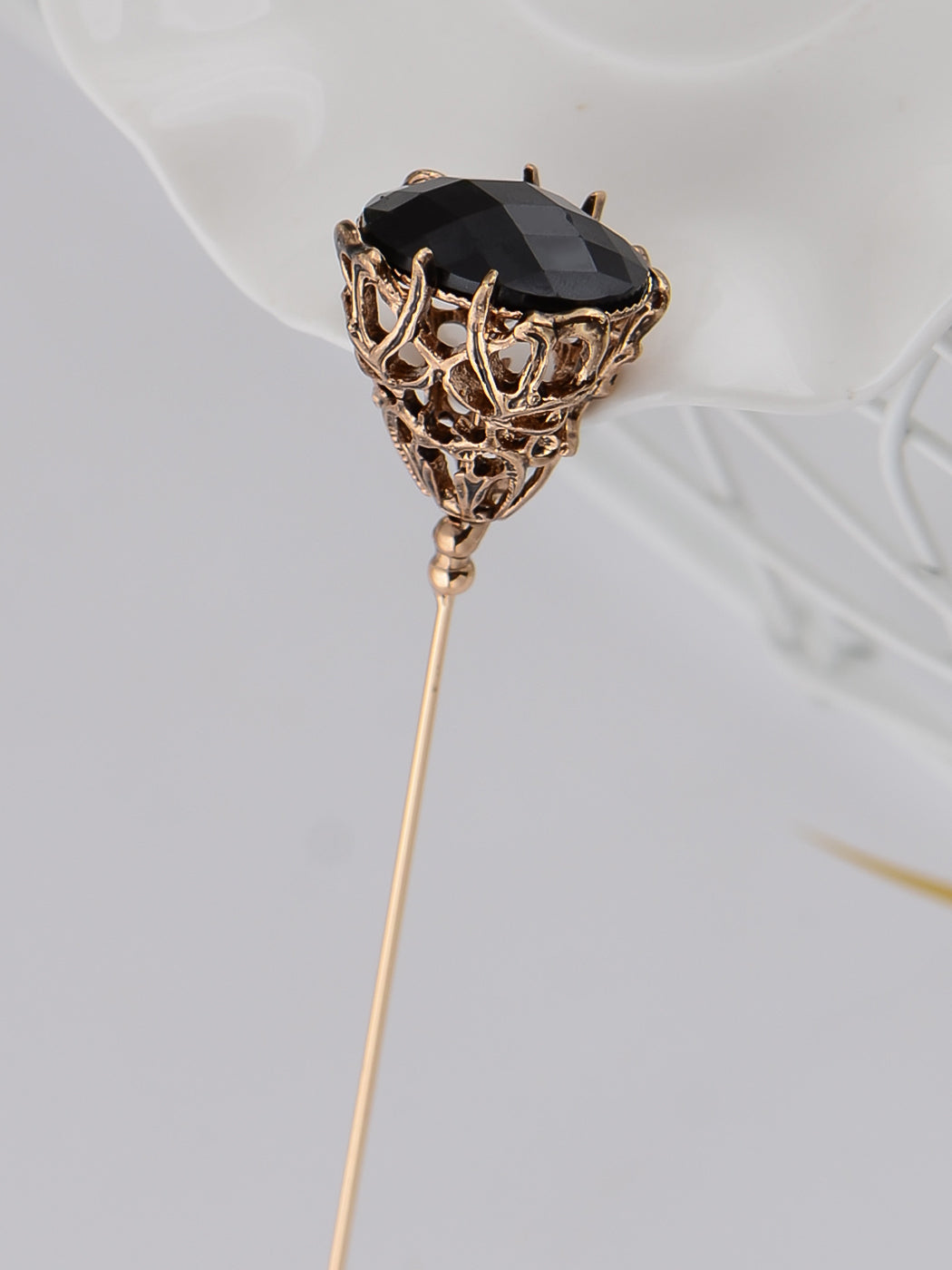 Retro Silver Hat Pin Hollow-out Design Long Stick Pin Vintage Style Fashion Accessories