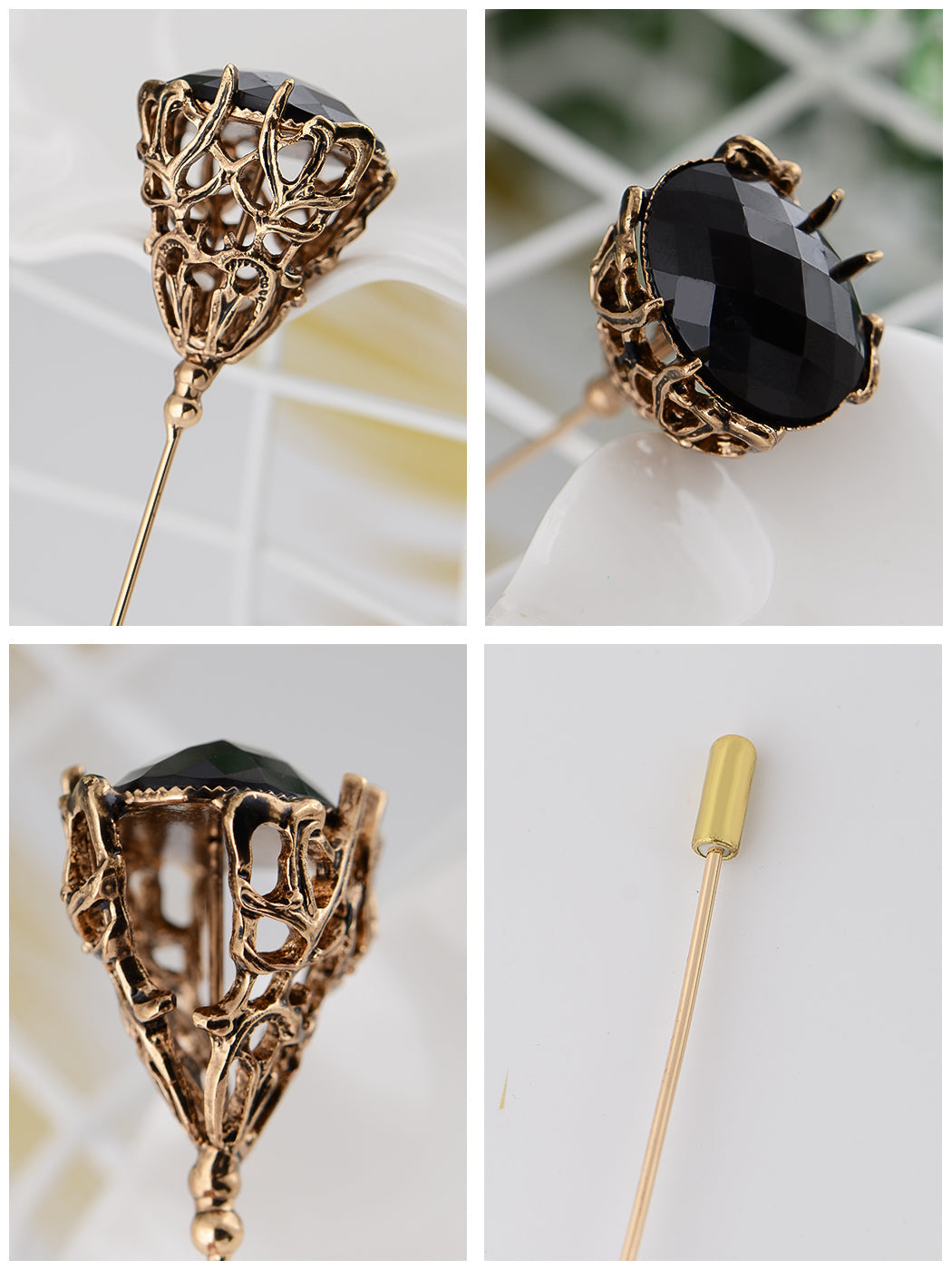 Retro Silver Hat Pin Hollow-out Design Long Stick Pin Vintage Style Fashion Accessories