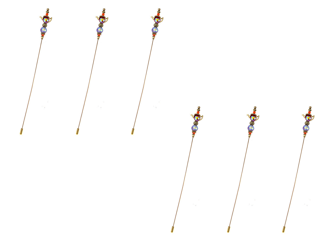 Women's Hat Pin Golden Retro Hollow Out Design Inlaid with Synthetic Emerald stone Stick Pin/Suit Pin for Men/Women