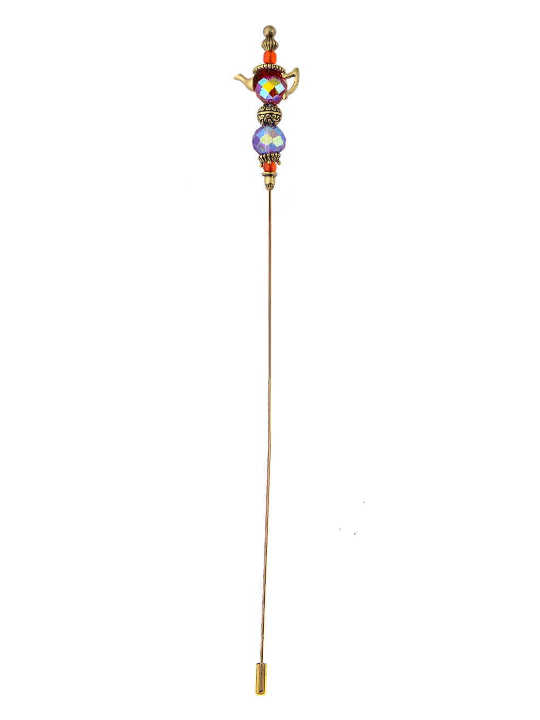 Women's Hat Pin Golden Retro Hollow Out Design Inlaid with Synthetic Emerald stone Stick Pin/Suit Pin for Men/Women