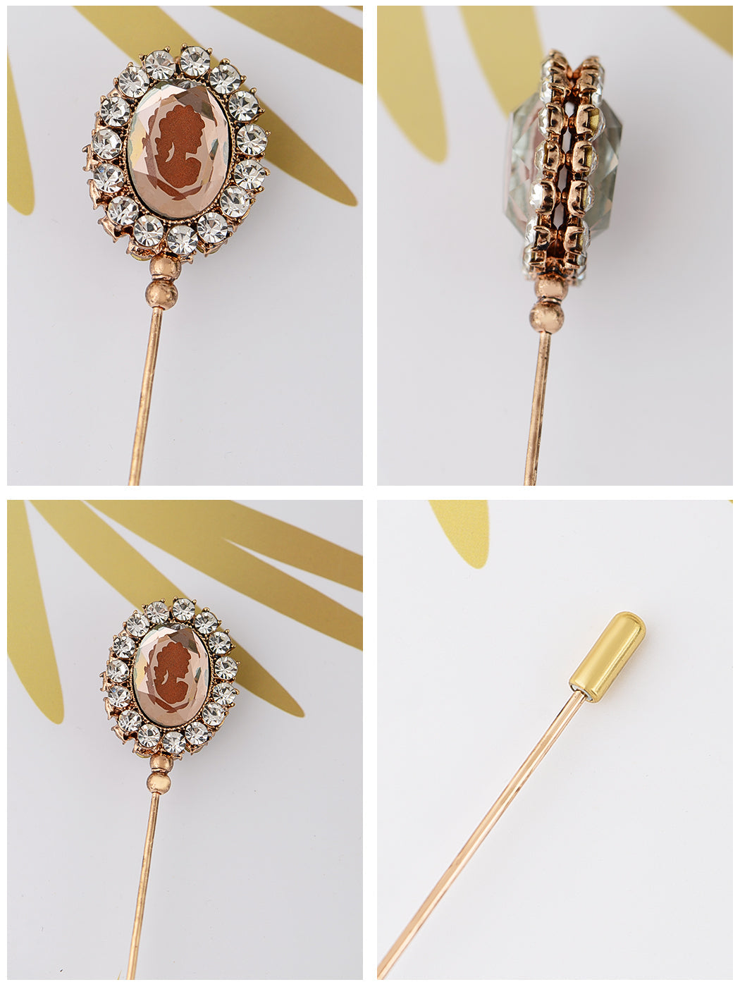 Retro Silver Hat Pin Hollow-out Design Long Stick Pin Vintage Style Fashion Accessories
