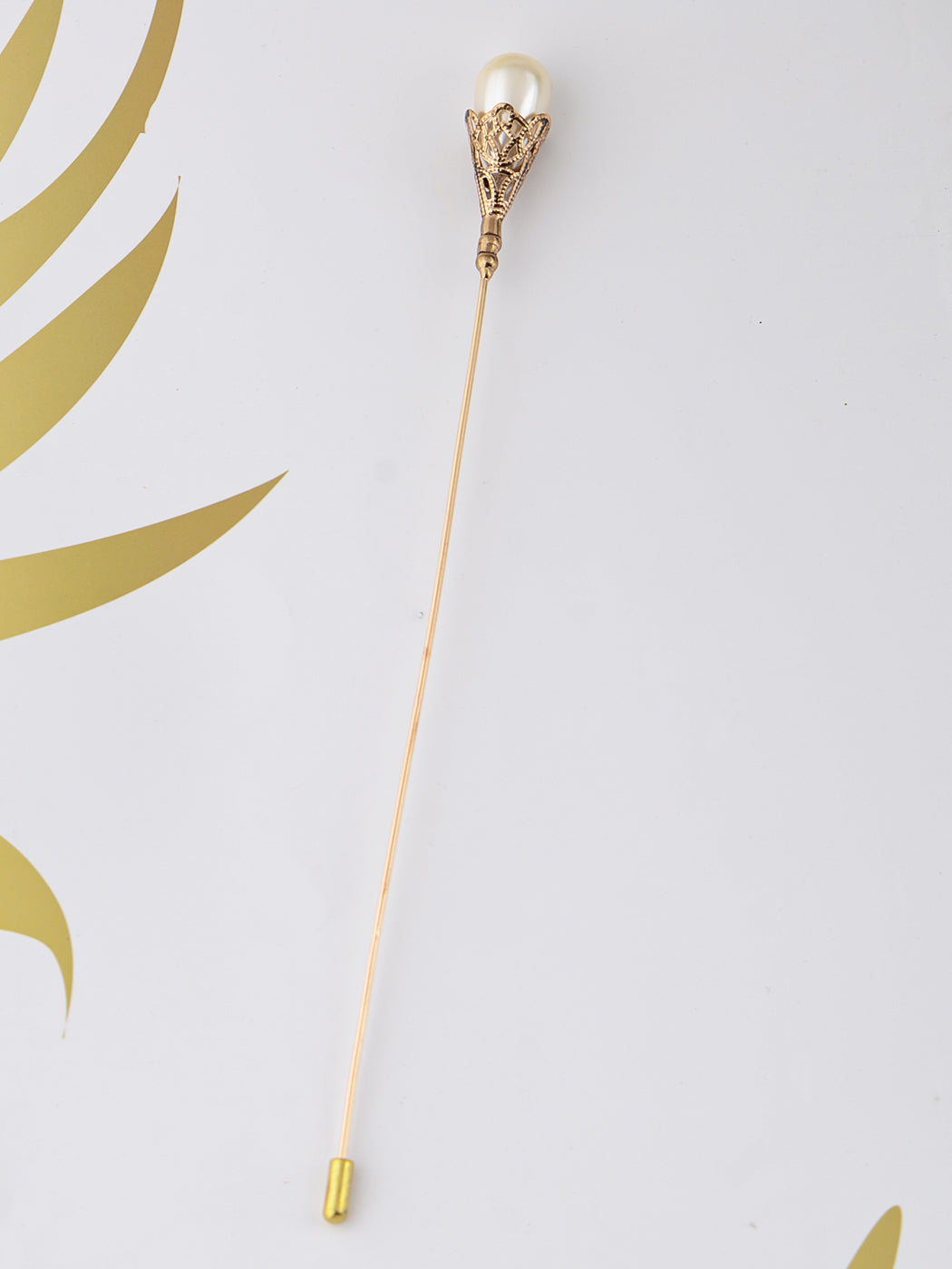 Women's Hat Pin Golden Retro Hollow Out Design Inlaid with Synthetic Emerald stone Stick Pin/Suit Pin for Men/Women