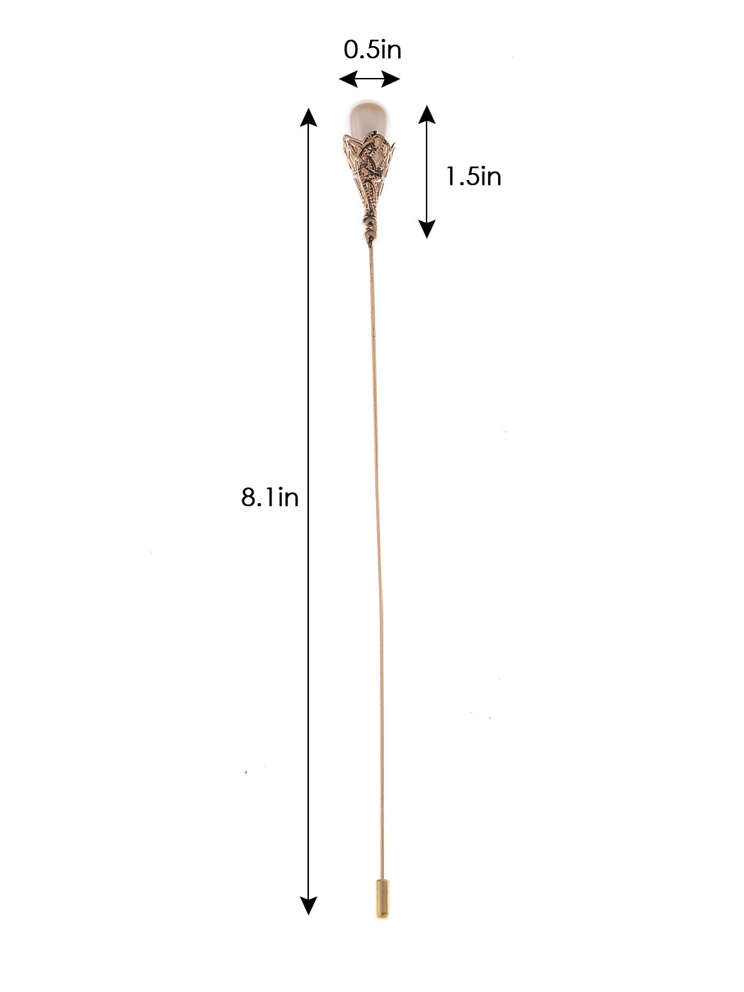 Women's Hat Pin Golden Retro Hollow Out Design Inlaid with Synthetic Emerald stone Stick Pin/Suit Pin for Men/Women