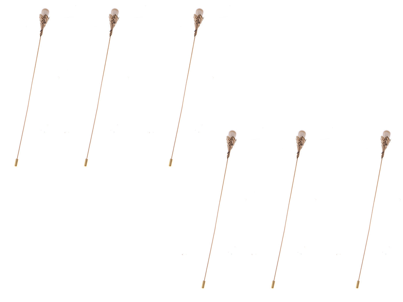 Women's Hat Pin Golden Retro Hollow Out Design Inlaid with Synthetic Emerald stone Stick Pin/Suit Pin for Men/Women
