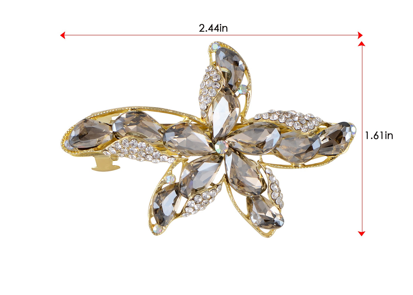 Alilang Luxury Sparkly Crystal Rhinestone Starfish Hair Barrettes Fancy Snap Hair Clips Head Accessories for Women Girls