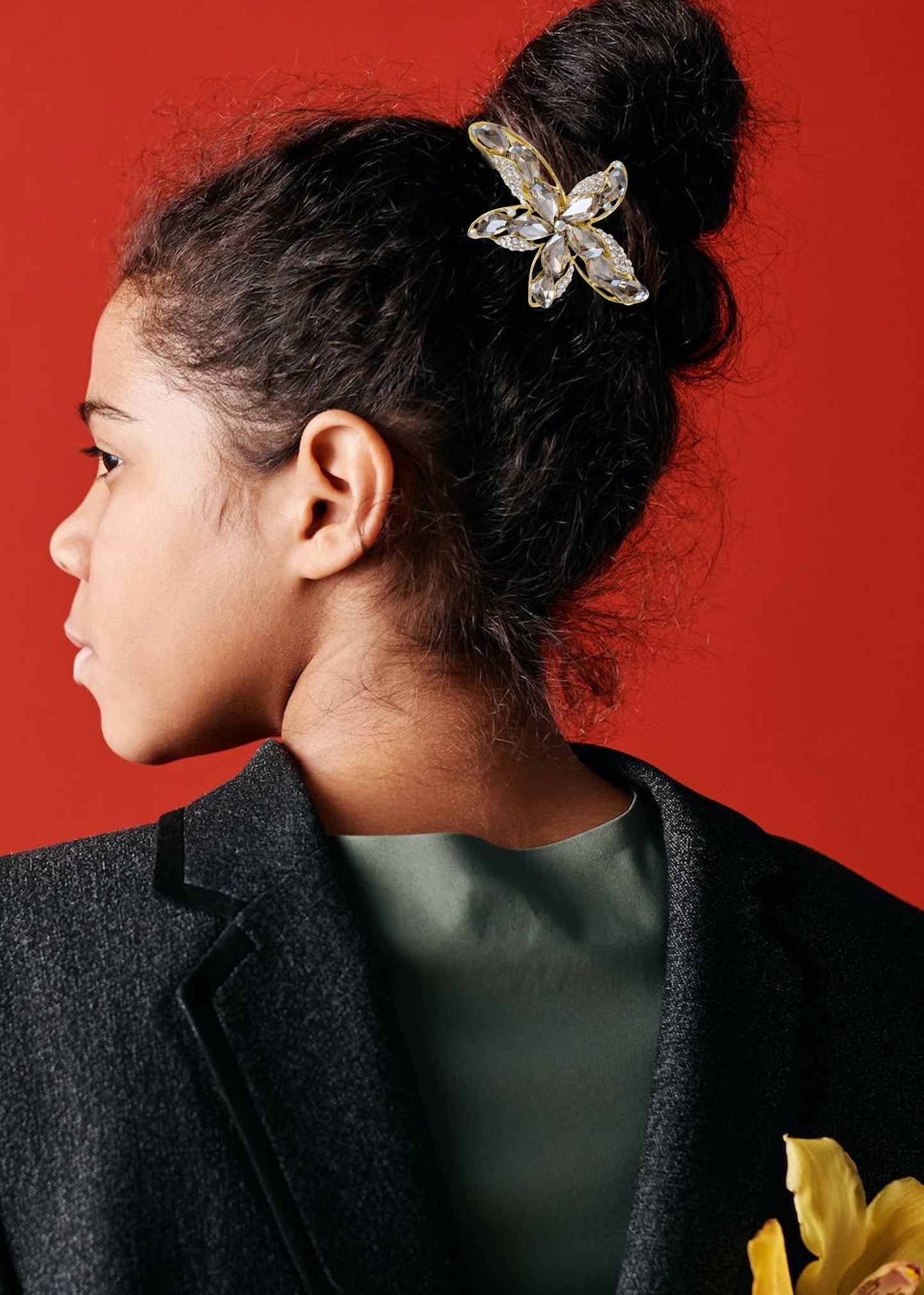 Alilang Luxury Sparkly Crystal Rhinestone Starfish Hair Barrettes Fancy Snap Hair Clips Head Accessories for Women Girls