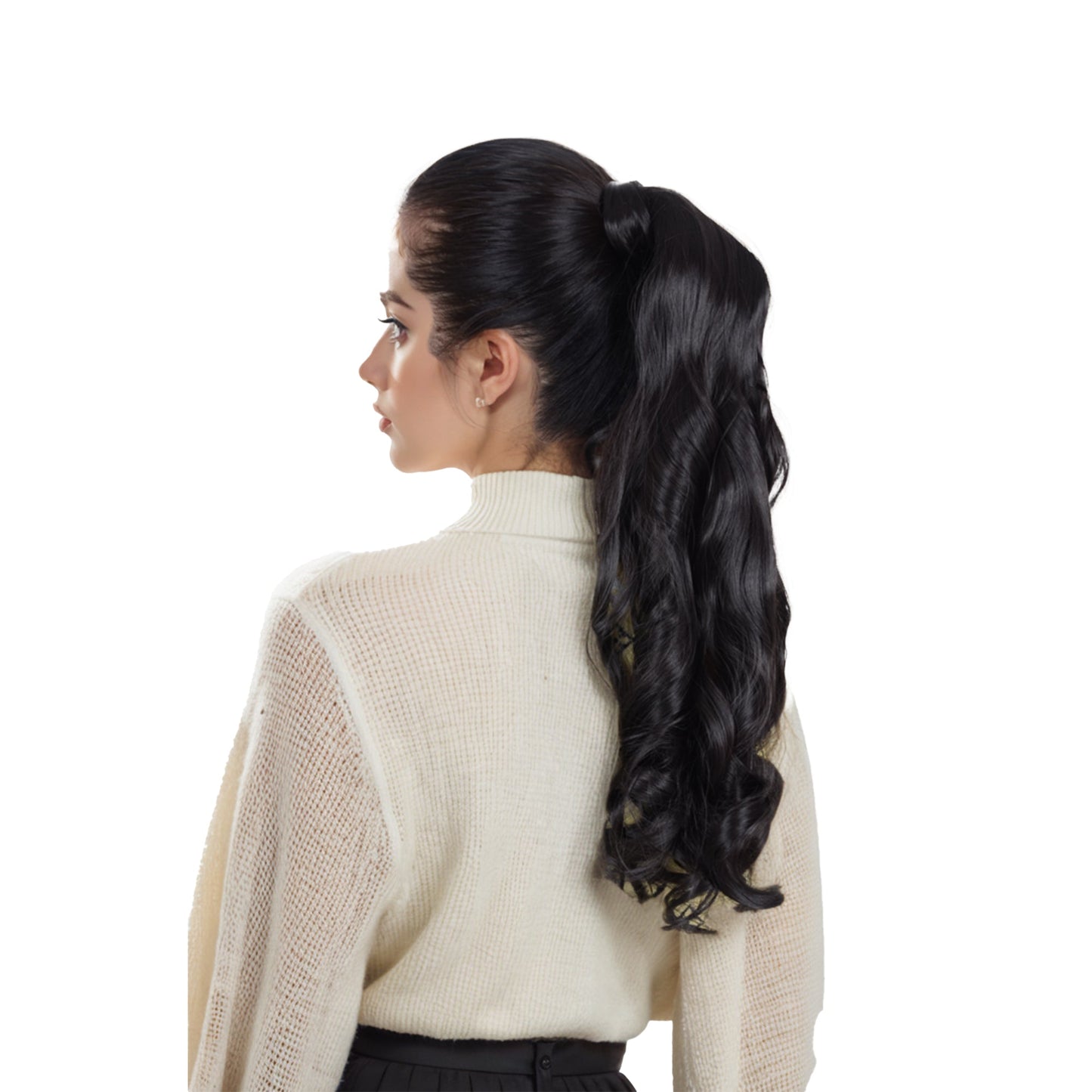 22 Inch Long Curly Wrap Around Ponytail for Women Clip in Ponytail Hair Extensions Synthetic Brown Hair Pony Tails Hairpieces