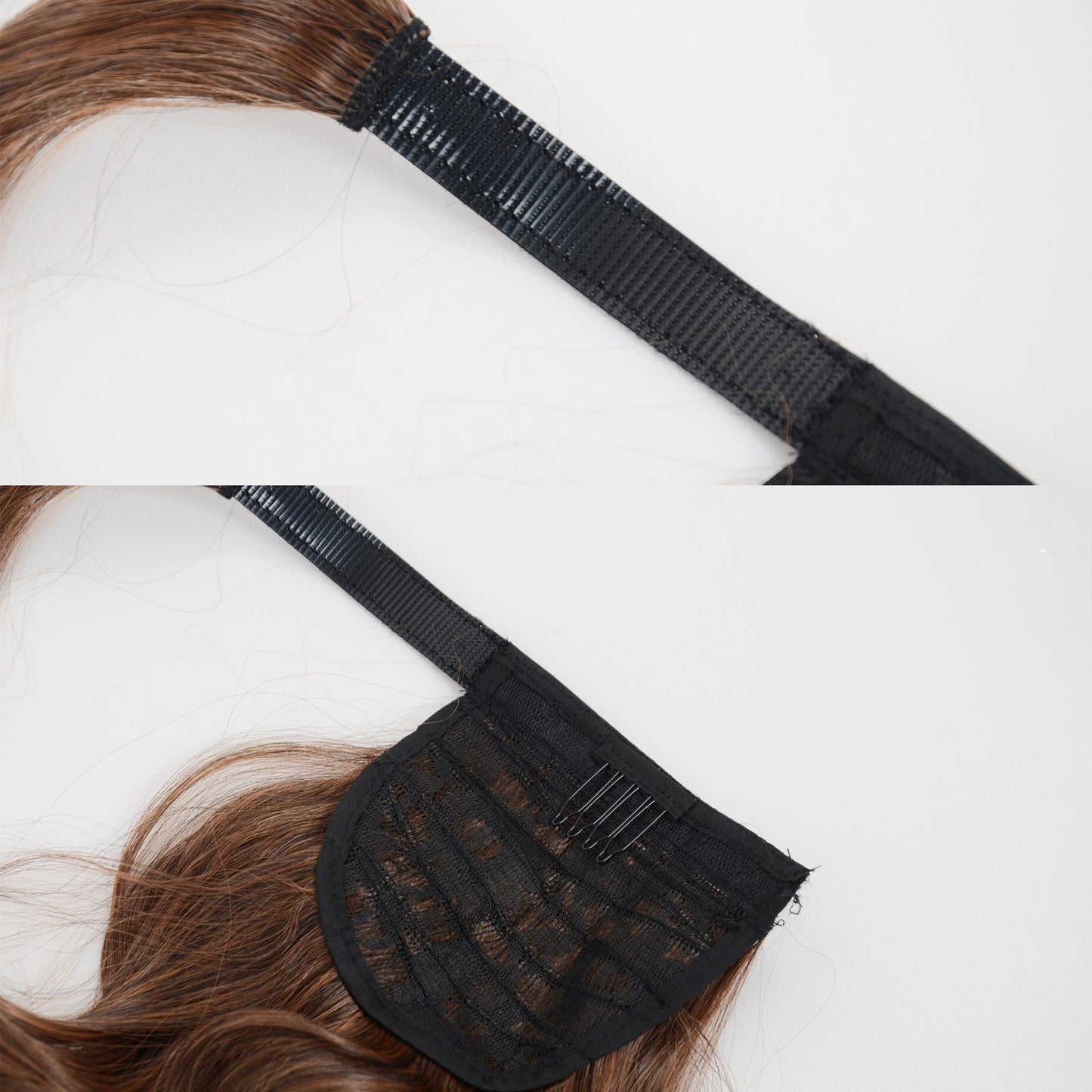 22 Inch Long Curly Wrap Around Ponytail for Women Clip in Ponytail Hair Extensions Synthetic Brown Hair Pony Tails Hairpieces