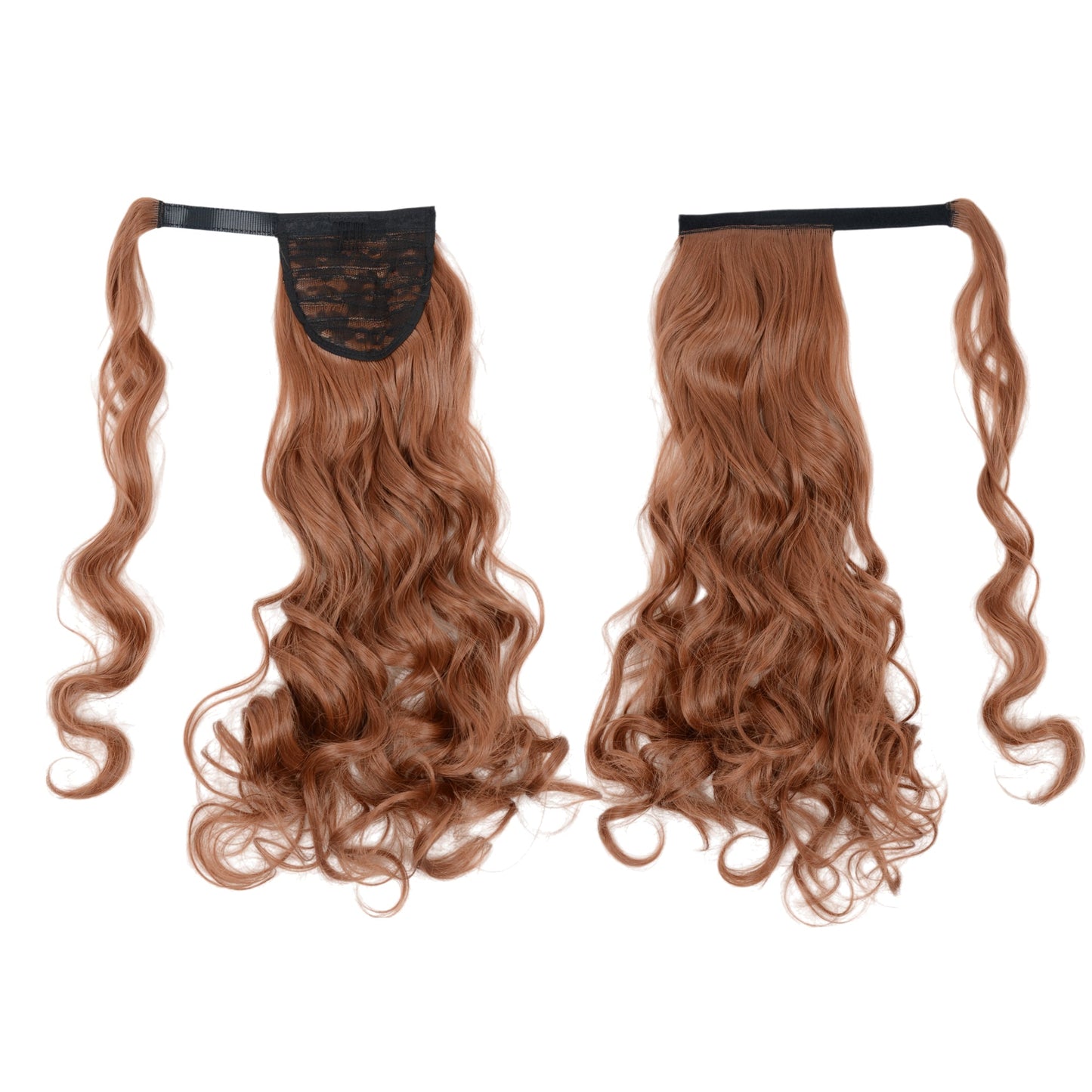 22 Inch Long Curly Wrap Around Ponytail for Women Clip in Ponytail Hair Extensions Synthetic Brown Hair Pony Tails Hairpieces