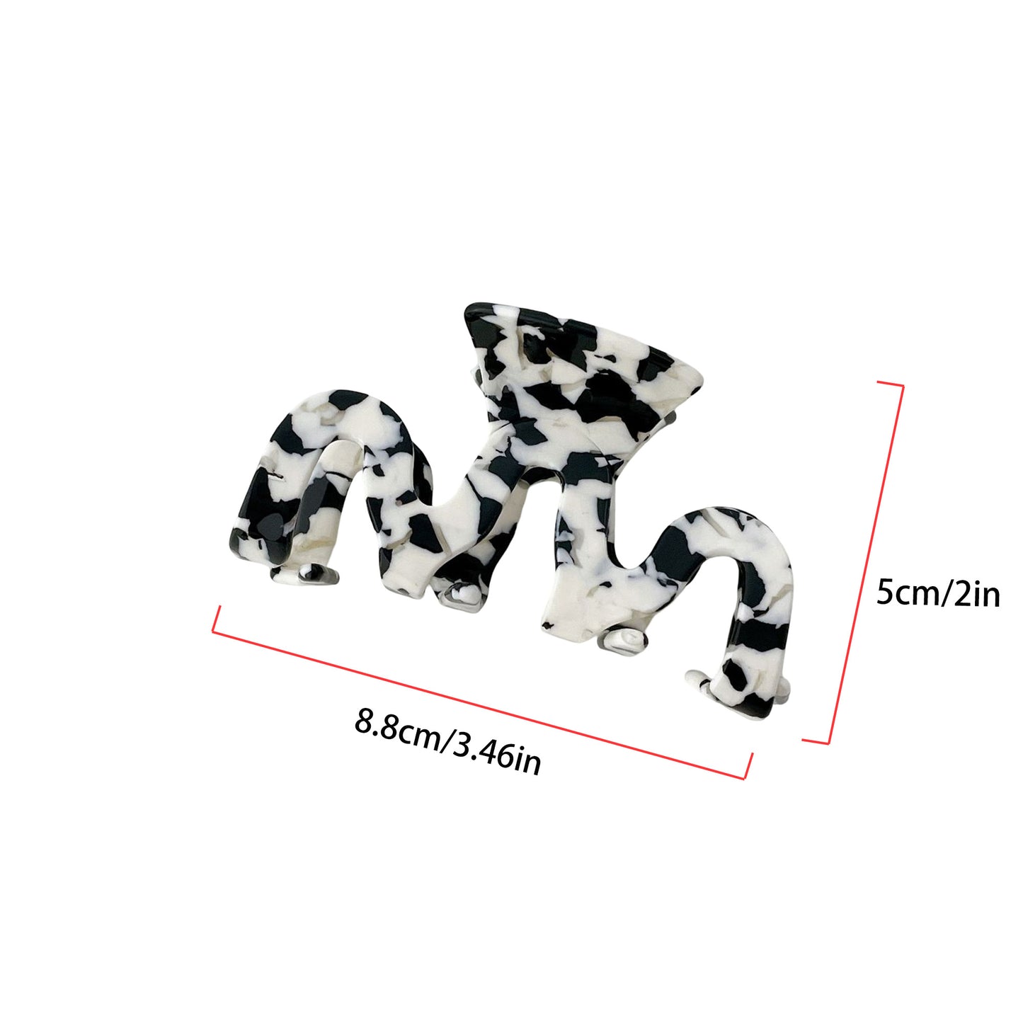 Large Marble Pattern Hair Claw Clip with Strong Hold Lightweight Design