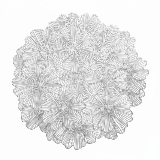 Floral Cutout Round Placemat with Delicate Petal Detailing
