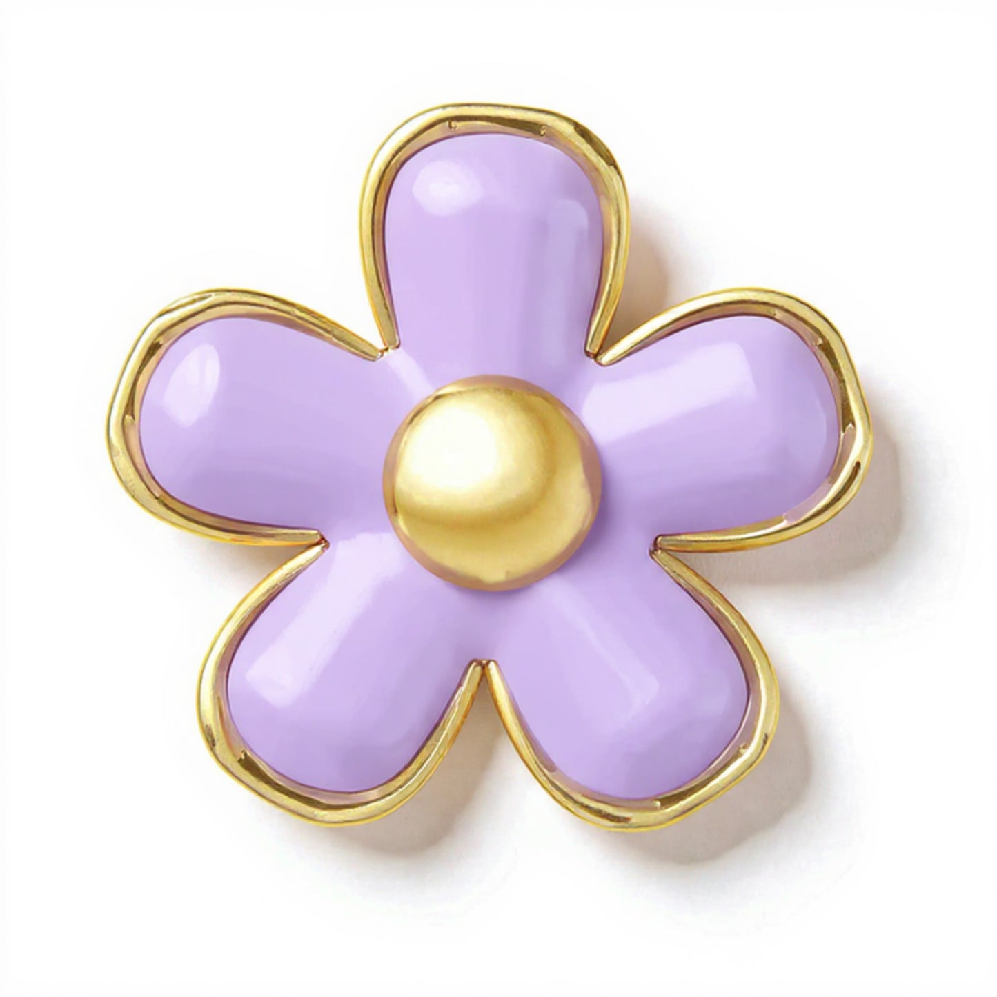 6-Piece Pink Flower Car Air Vent Clip Set with Gold Accent Petals