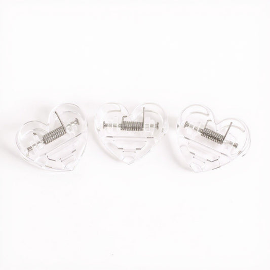 Set of 10 Heart-Shaped Acrylic Hair Claw Clips