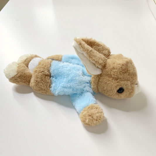 Plush Bunny Pencil Case with Soft Fleece Texture and Zipper Storage Compartment 9.8x3x3 in