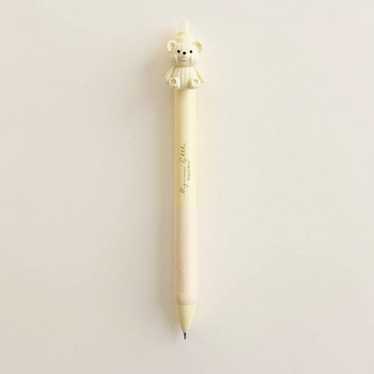 5-Piece Teddy Bear Top Gel Pen Set with Soft Grip and Adorable 3D Bear Design