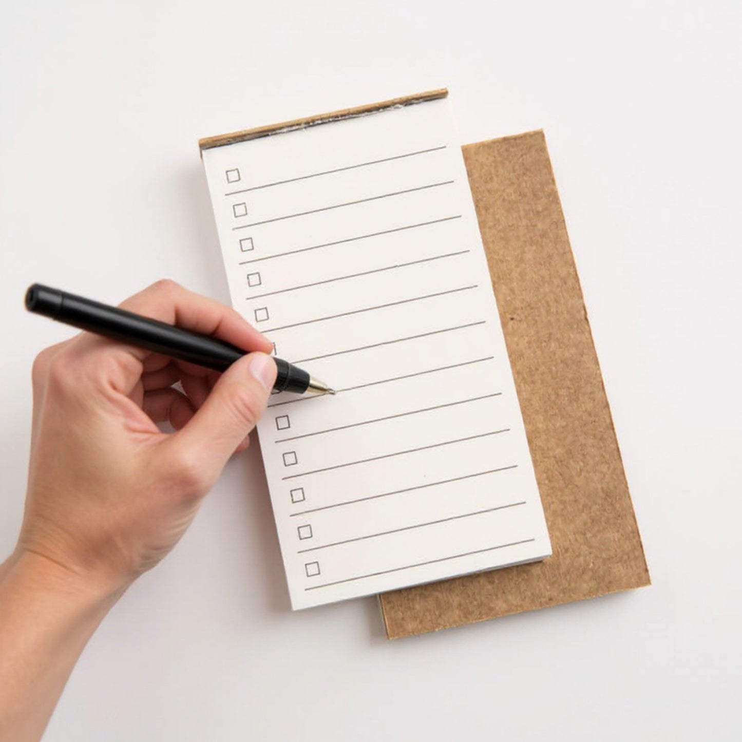 10-Piece Minimalist Notepad Set with Kraft Covers and Tear-Off Pages 50 Pages 5.5x2.7in