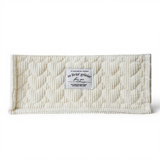 Rectangular Quilted Storage Box with Soft Sides and Label Accent 4.7x11x6.3in