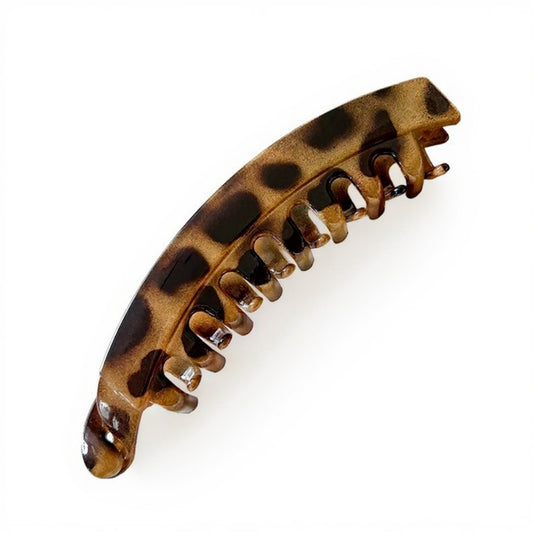 3-Piece Curved Tortoiseshell Hair Claw Clips Set with Interlocking Teeth 5in