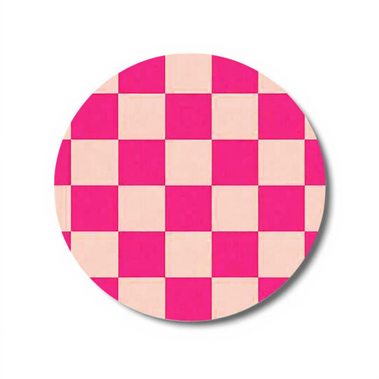 Checkered Car Cup Holder Coasters Anti-Slip Absorbent Mats Set of 2